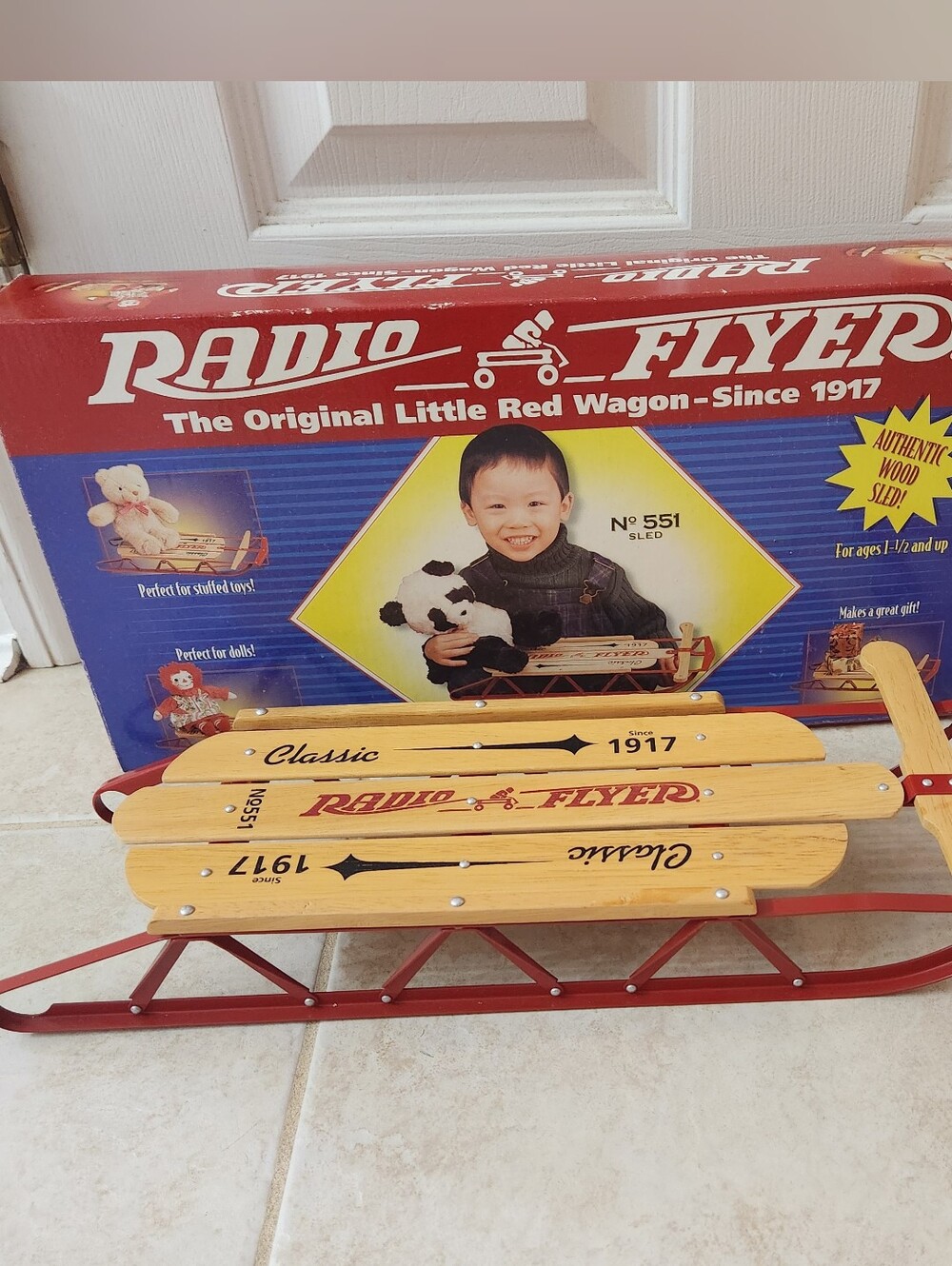 New RADIO FLYER Mini Sled Wood Metal Holiday